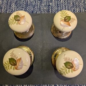 Vintage Cream and Gold Decorative Knobs